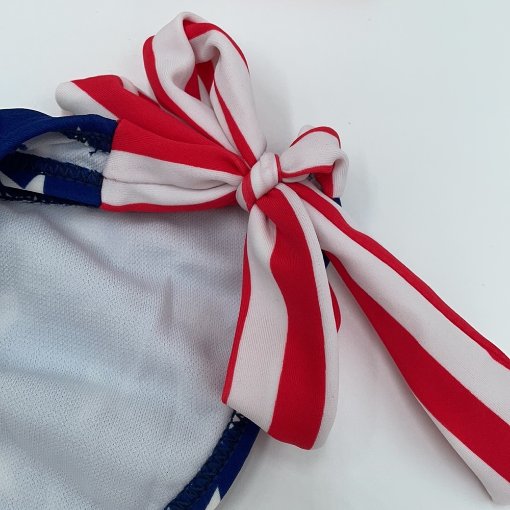 Patriotic American Flag Stars & Stripes Bikini Set with Reversible Top - Picture 5 of 7
